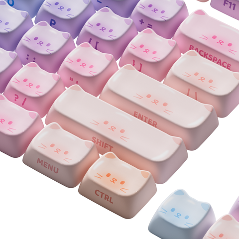 Bộ Keycap Akko Colorful Cats MAO (PBT Dye-subbed / MAO profile / 142 nút)