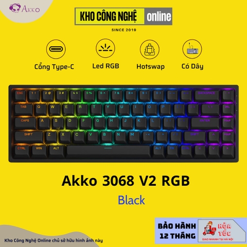 Bàn Phím Cơ AKKO 3068 v2 RGB (Foam tiêu âm / Hotswap / AKKO CS Jelly switch)