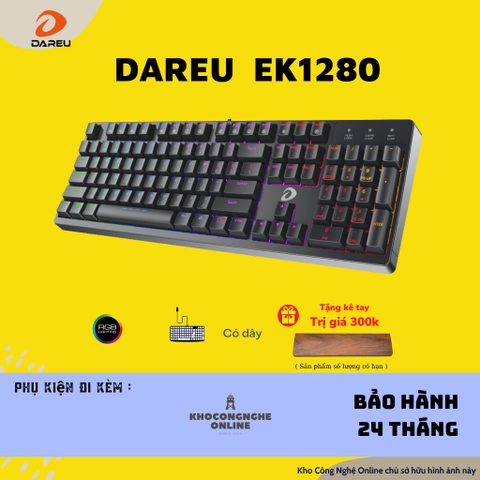 DAREU EK1280 - Bàn phím cơ DAREU EK1280 104KEY (RGB, Blue/ Brown/ Red D switch)