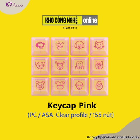 Bộ keycap AKKO trong suốt xuyên led AKKO Keycap set ASA Clear (PC / ASA-Clear profile / 155 nút)