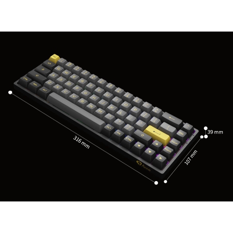 Bàn phím cơ AKKO 3068B Plus Black & Gold (Bluetooth 5.0 / Wireless 2.4Ghz / Hotswap / Foam tiêu âm / AKKO CS Jelly sw)