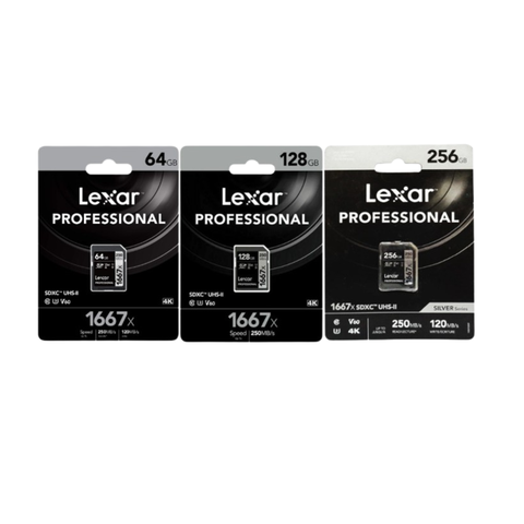 Thẻ nhớ SD Lexar Profes. 1667x SDXC UHS-II U3 V30, 64GB/ 128GB/ 256GB