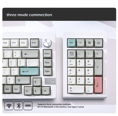 KIT Bàn phím cơ LMK21 | Nhôm CNC | Gasket Mount | 3 Modes | Hotswap | VIA