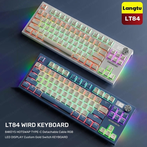 LANGTU LT84 PRO - Bàn Phím Cơ Led RGB LANGTU LT84 PRO Có Màn Hình Led Và Núm Tùy Chỉnh
