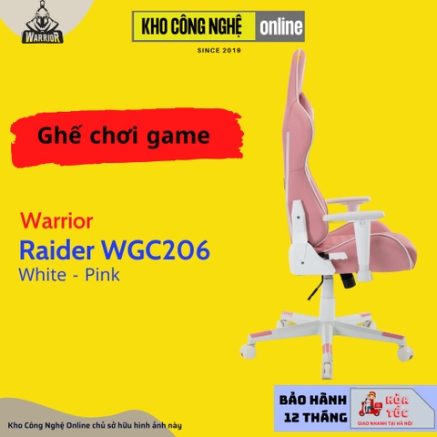 Ghế Gaming Warrior Raider Series WGC206 (White/Pink)
