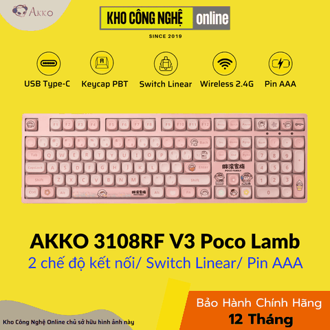 Bàn phím AKKO 3108RF V3 POCO LAMB
