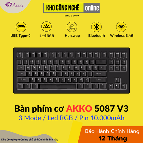 Bàn phím AKKO 5087 V3 Transparent