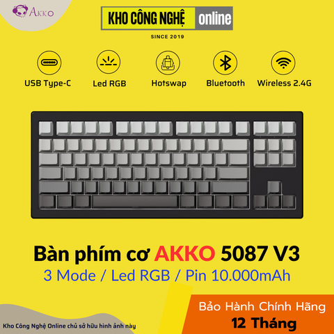 Bàn phím AKKO 5087 V3 Black&Gray Gradient