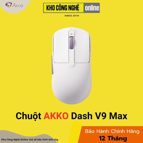 Chuột Không dây Gaming Akko Dash V9 Max White