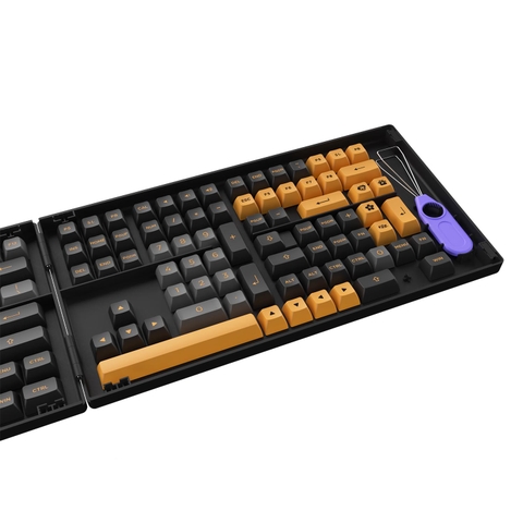 Keycap AKKO Black Bronze (PBT Double-Shot/ASA profile/158 nút)