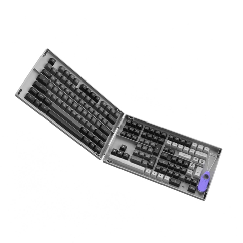 Bộ Keycap AKKO Black Silver (PBT Double-Shot/ASA profile/197 nút)