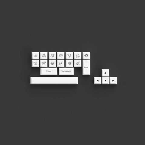 Bộ keycap AKKO White on Black WoB (ABS Double-Shot / SAL profile / 195 nút)