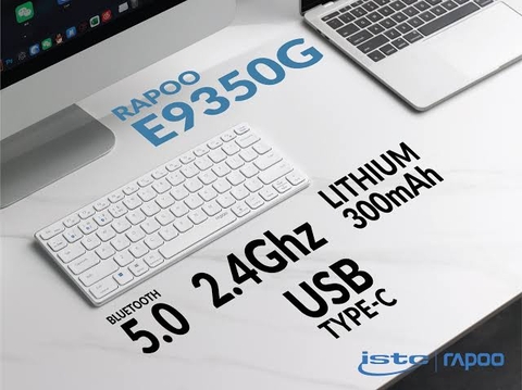 Bàn Phím Không Dây Rapoo E9350G - Trắng