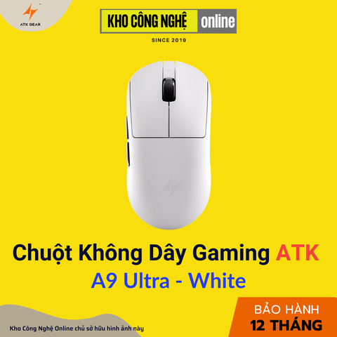 Chuột Gaming ATK A9 Ultra Tri-mode - White