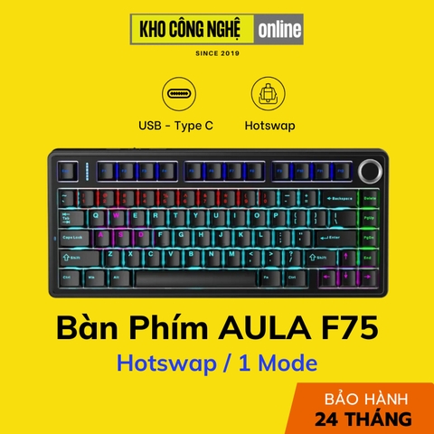 AULA F75 - Bàn Phím Cơ AULA F75 có Hotswap, Led RGB, Kết Nối 3 Mode