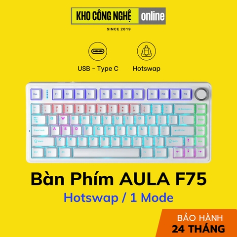 AULA F75 - Bàn Phím Cơ AULA F75 có Hotswap, Led RGB, Kết Nối 3 Mode