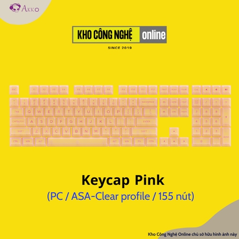 Bộ keycap AKKO trong suốt xuyên led AKKO Keycap set ASA Clear (PC / ASA-Clear profile / 155 nút)