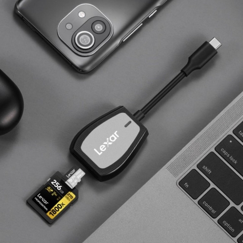 Đầu đọc thẻ nhớ Lexar RW470 2-in-1 Type-C Reader, Retail Box, Global (Hàng Chính Hãng)