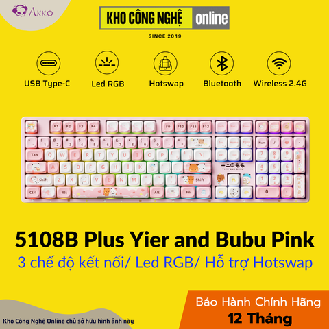 Bàn phím AKKO 5108B Plus Yier and Bubu Pink