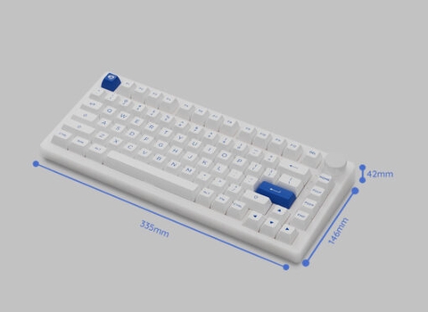 Bàn phím AKKO PC75B Plus Blue on White (Bluetooth 5.0 / Wireless 2.4Ghz / Hotswap / Foam tiêu âm / AKKO CS Jelly switch)