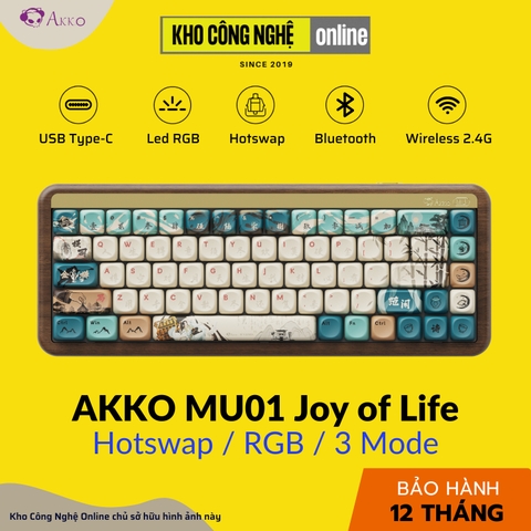 Bàn phím cơ AKKO MU01 Joy of Life (Hotswap / RGB / Multi-Modes / Switch V3 Piano Pro) - Hàng Chính Hãng