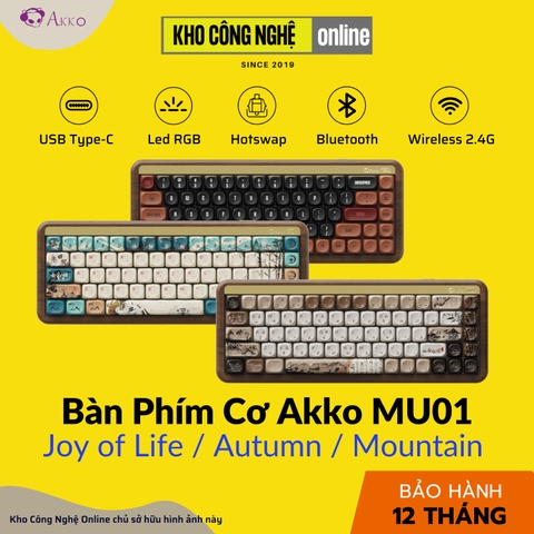 Bàn phím cơ AKKO MU01 Joy of Life (Hotswap / RGB / Multi-Modes / Switch V3 Piano Pro) - Hàng Chính Hãng