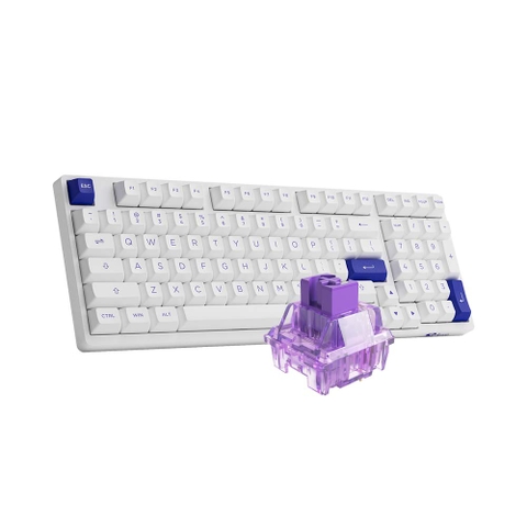 Bàn phím cơ AKKO 3098B Multi-modes Blue on White (Bluetooth 5.0 / Wireless 2.4Ghz / Hotswap / Foam tiêu âm )