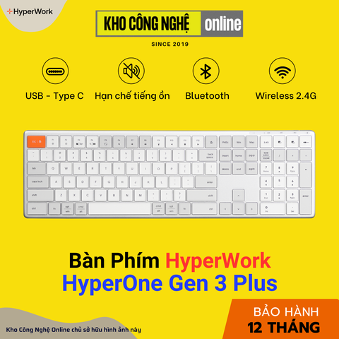 Bàn phím Hyperwork HyperOne Gen 3 Plus - Trắng