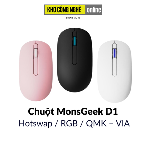 Chuột không dây MonsGeek D1 (2.4Ghz – Đen / Trắng / Hồng)