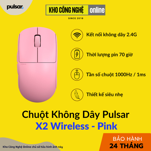 Chuột Không Dây Pulsar X2 Wireless - Pink