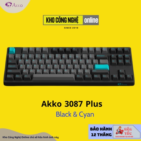 Bàn Phím Cơ AKKO 3087 Plus Black & Cyan | 3087 Plus Prunus Lannesiana (Foam tiêu âm / AKKO CS switch)