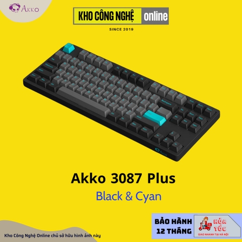 Bàn Phím Cơ AKKO 3087 Plus Black & Cyan | 3087 Plus Prunus Lannesiana (Foam tiêu âm / AKKO CS switch)