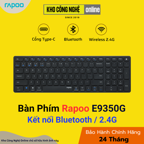 Bàn Phím Không Dây Rapoo E9350G - Đen