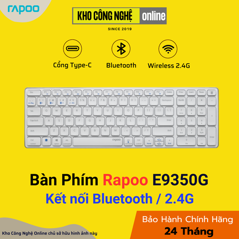 Bàn Phím Không Dây Rapoo E9350G - Trắng