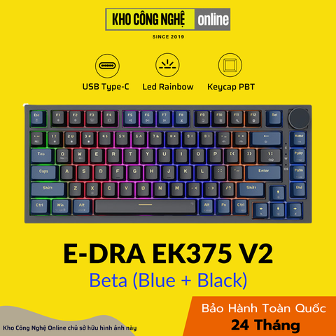 Bàn phím cơ gaming EDRA EK375 V2 Alpha / Beta (Linear switch)