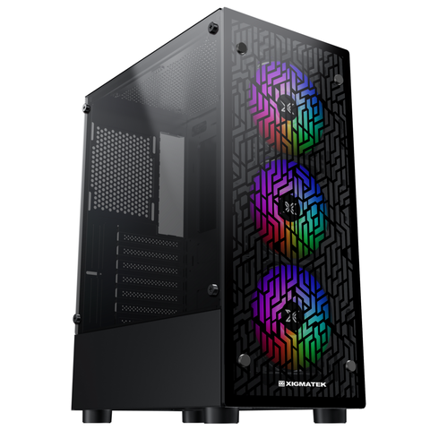 Vỏ Case Máy Tính XIGMATEK NYA 3F (EN49523) - ATX, 2 SIDE TEMPERED GLASS, KÈM 03 FAN XIGMATEK X22F (Hàng Chính Hãng)