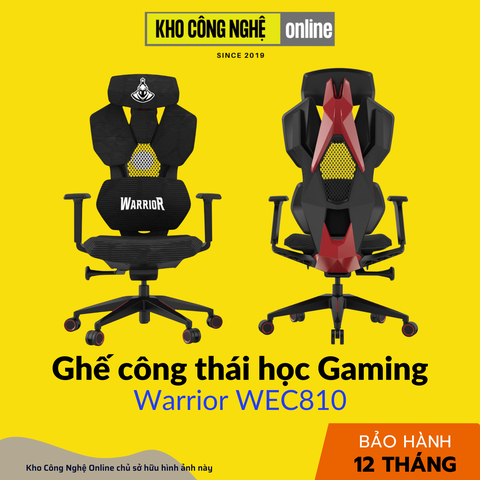 Ghế công thái học gaming WARRIOR Chair Arminius WEC810 Black/Red