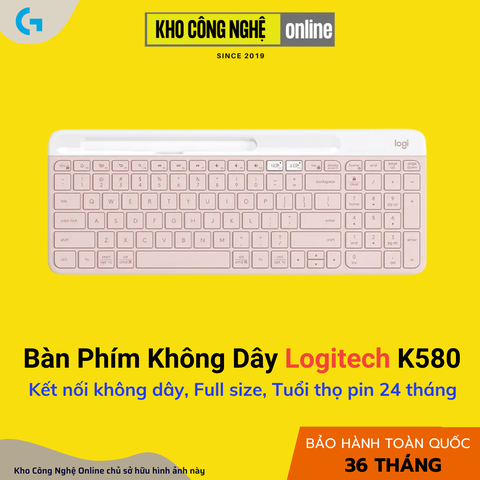 Bàn phím không dây Logitech K580 - Hồng