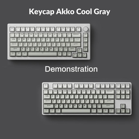 Bộ Keycap AKKO Cool Gray (PBT Double-Shot / Cherry profile / 132 nút)