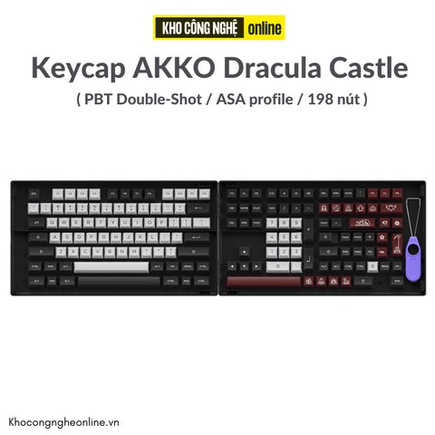 Bộ Keycap AKKO Dracula Castle (PBT Double-Shot/ASA profile/198 nút)