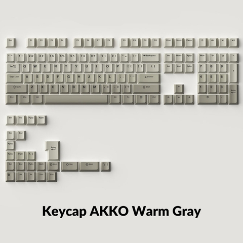 Bộ Keycap AKKO Cool Gray (PBT Double-Shot / Cherry profile / 132 nút)