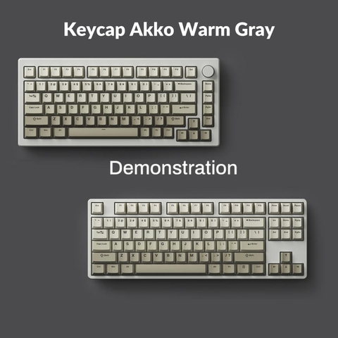 Bộ Keycap AKKO Cool Gray (PBT Double-Shot / Cherry profile / 132 nút)