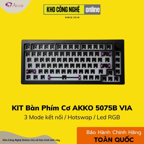 Kit bàn phím cơ AKKO 5075B Via (Multi-modes / RGB / Hotswap / Gasket mount)