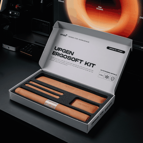 Bộ Phụ Kiện Kê Tay - Lót Chuột 4 Trong 1 Upgen ErgoSoft Kit - Nâu Da Bò