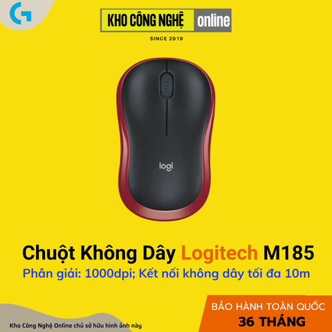 Chuột Không Dây Logitech M185 Đỏ