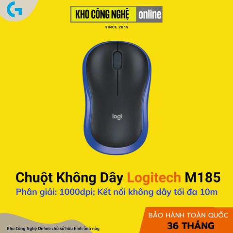 Chuột Không Dây Logitech M185 Xanh