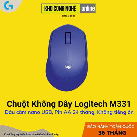 Chuột Không Dây Logitech M331 - Xanh
