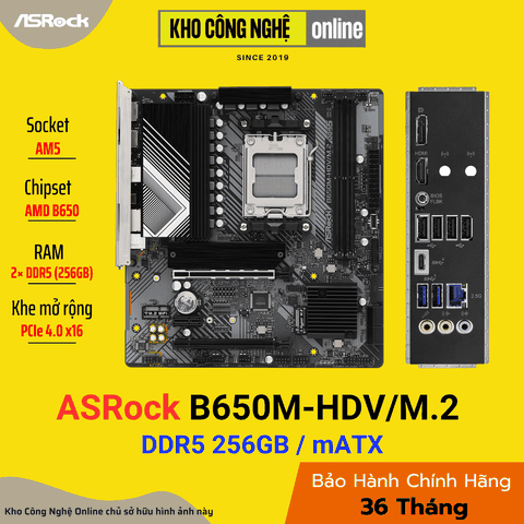 Mainboard ASROCK B650M-HDV/M.2 (Hàng chính hãng)