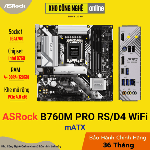 Mainboard ASROCK B760M PRO RS/D4 WiFi (Hàng chính hãng)