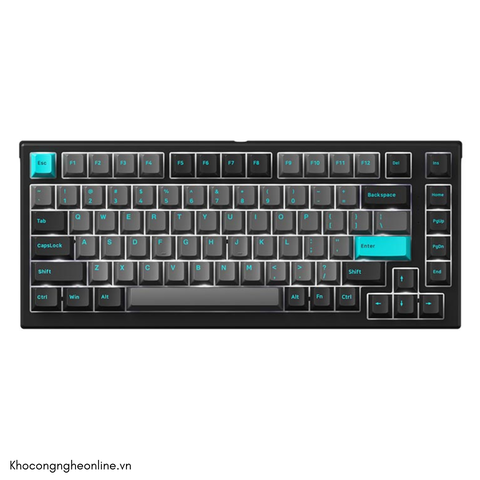 Bàn phím cơ MonsGeek MG75 Black & Cyan (White LED / AKKO sw v3)